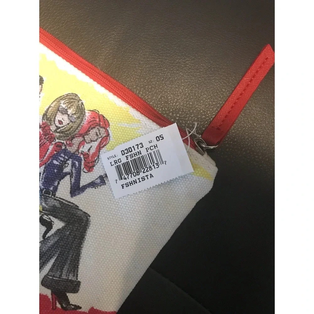 BRIGHTON Fashionista Canvas Zipper Pouch Makeup Jewelry Bag NEW